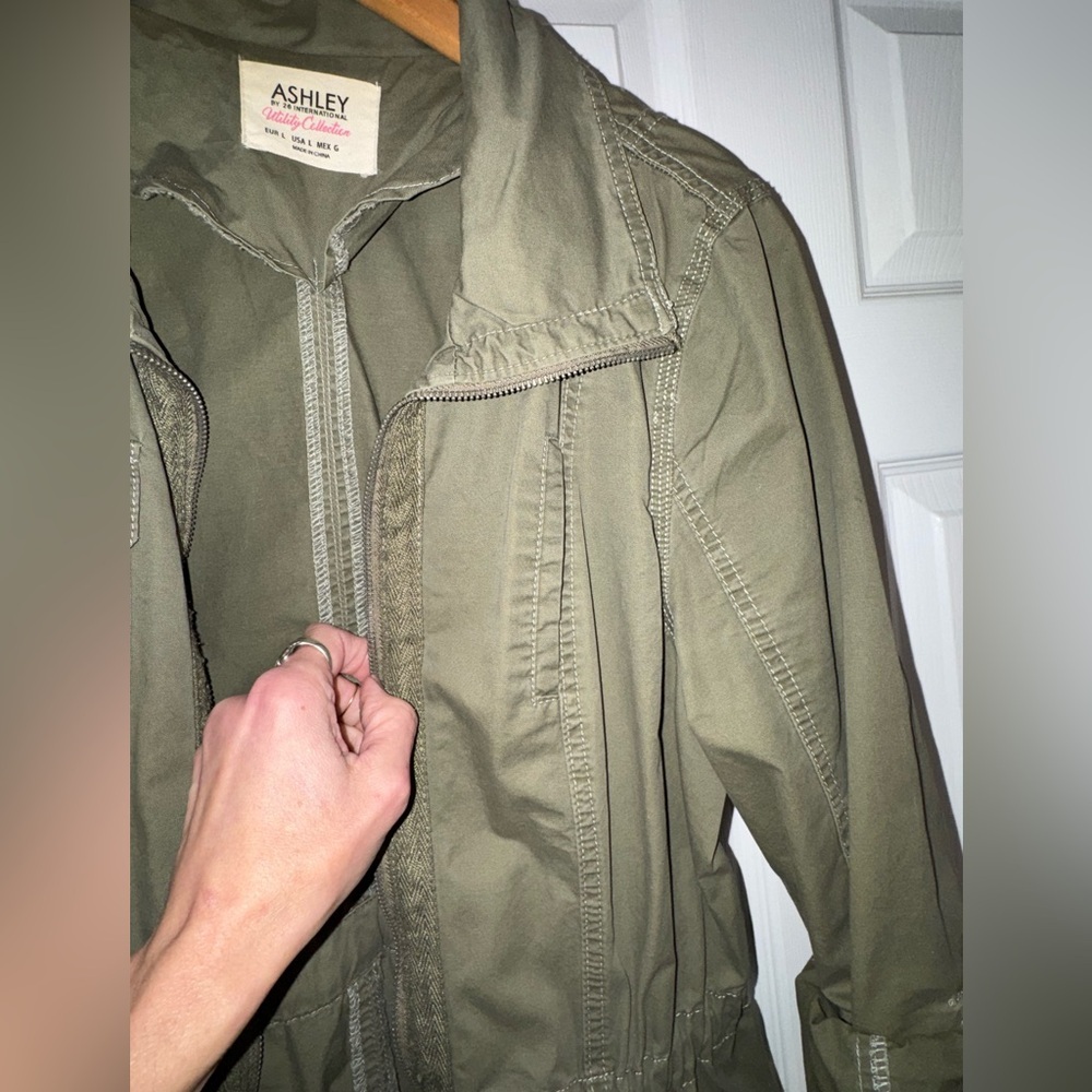 Ashley Utility Collection Cotton Anorak Jacket (Olive Green) - Picture 7 of 11